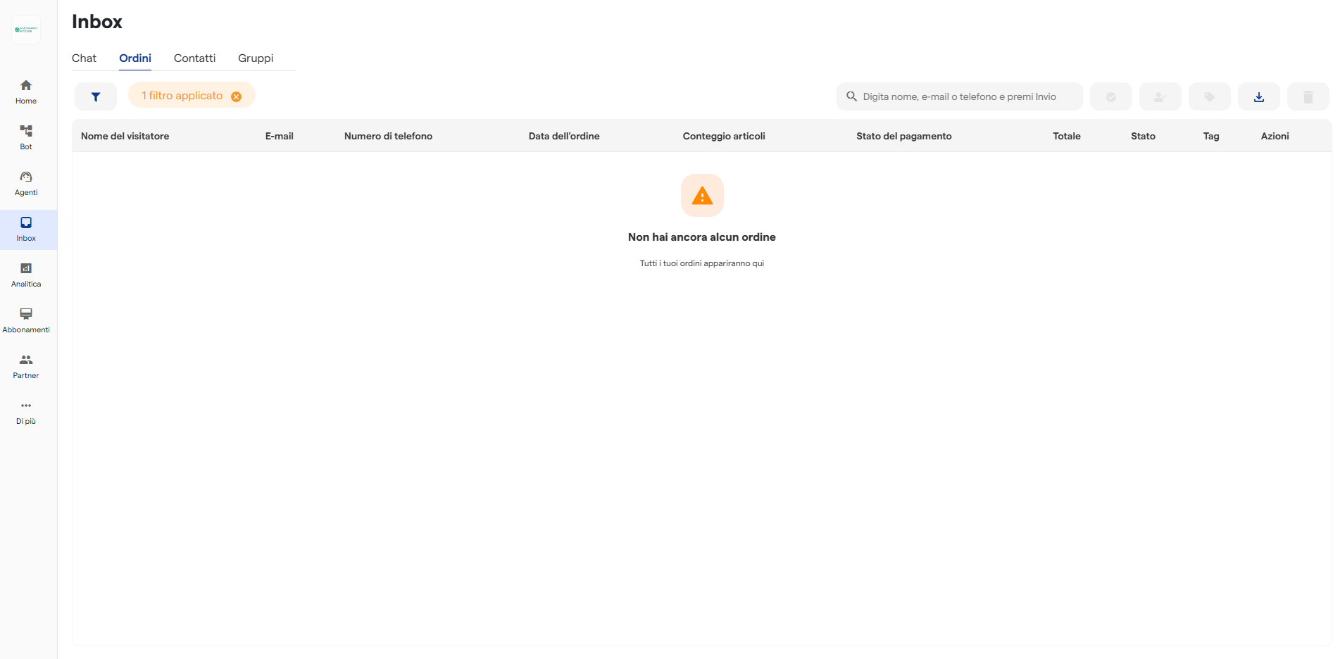Gestione ordini Acconsentobot