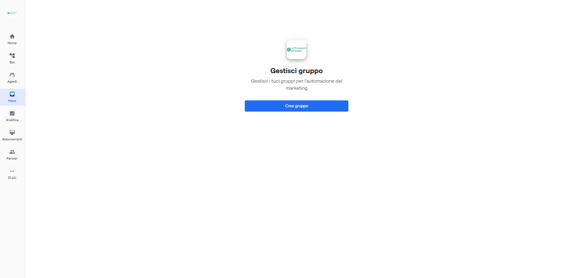 Creare un gruppo in Acconsentobot