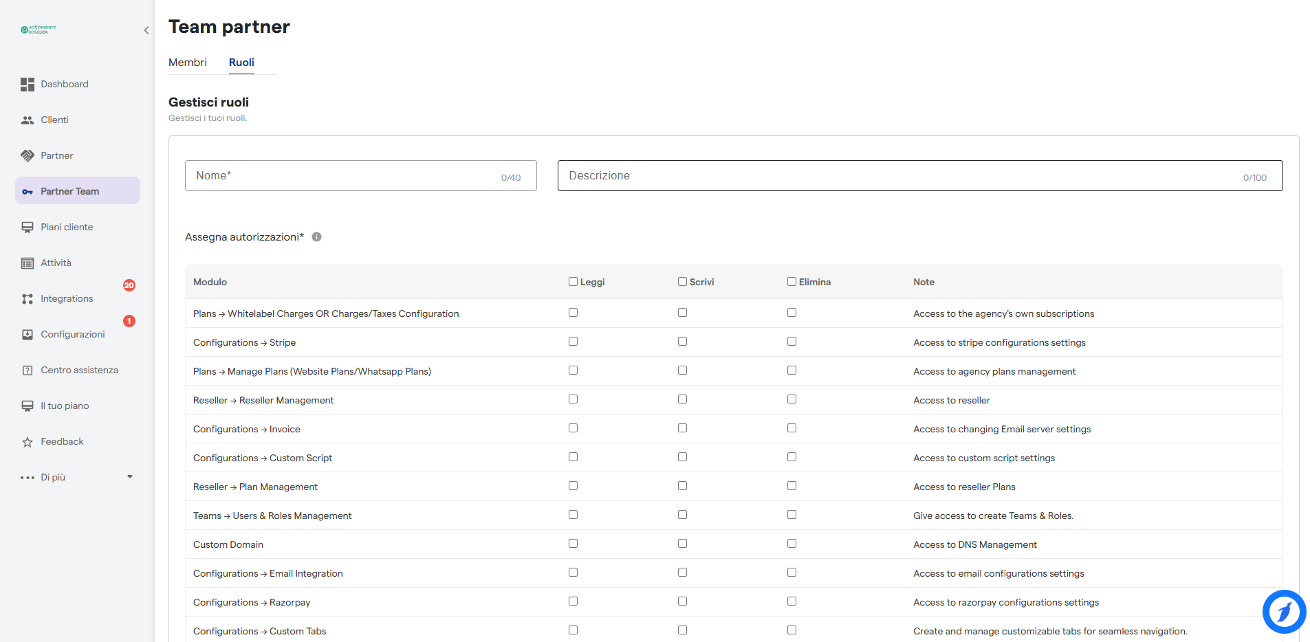 Configurare i dettagli del ruolo in Acconsentobot