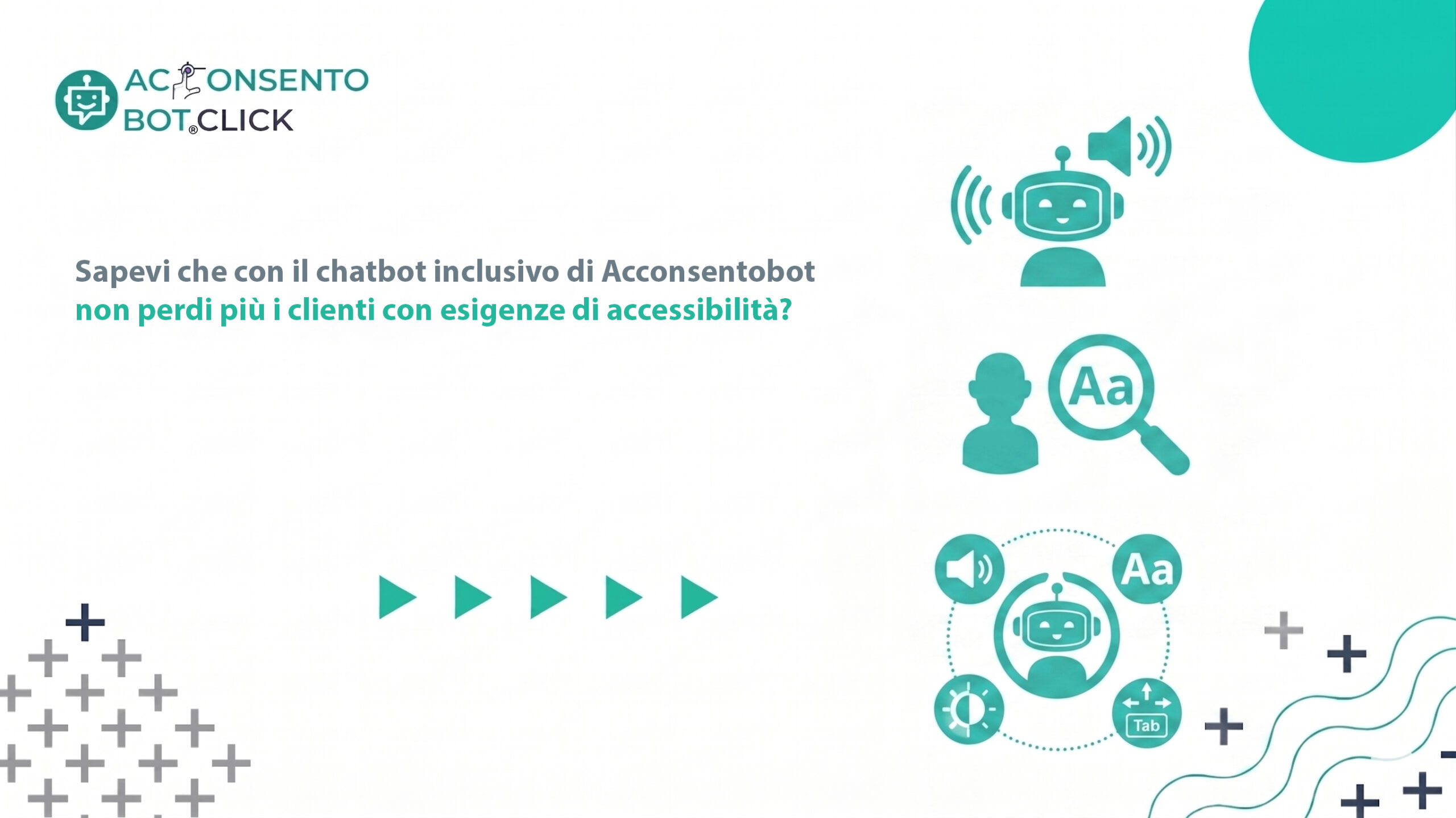 Al momento stai visualizzando Sapevi che con il chatbot inclusivo di Acconsentobot.click non perdi più i clienti con esigenze di accessibilità?